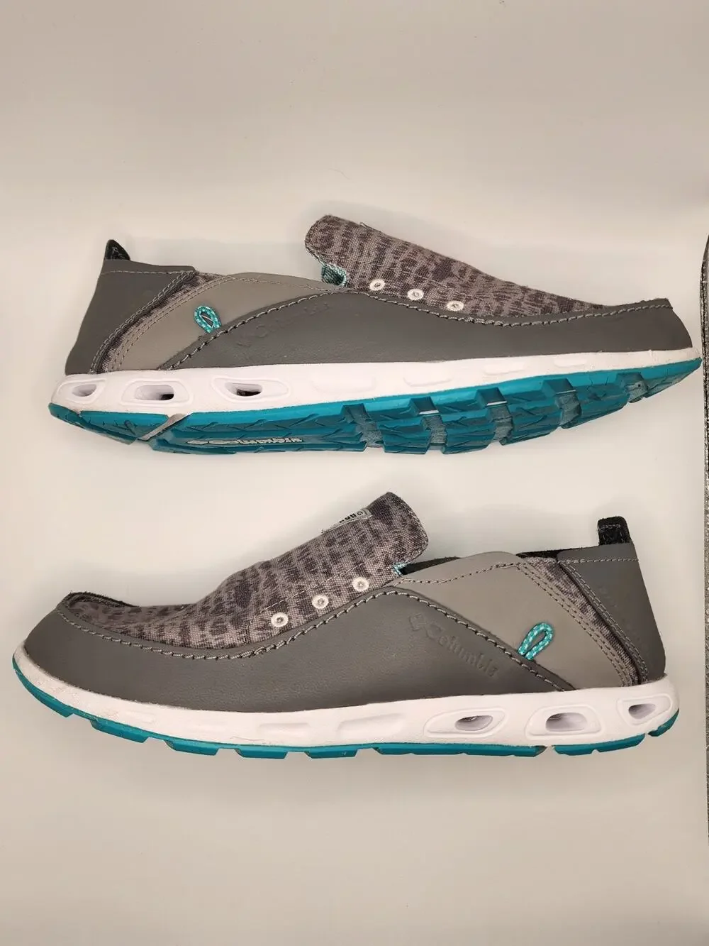 Mens 8.5W Columbia PFG Slip On Fishing Boat Shoes Bahama Vent Relaxed Gray/ Blue